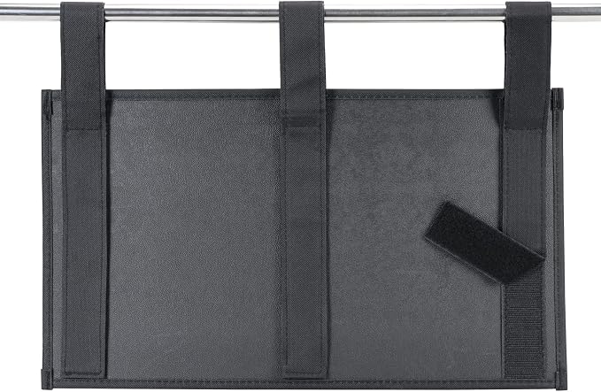 Zafit Hanging Bedside Caddy, Bedside Storage Organizer for Magazine, Phone, Remote control (6 Pockets-Black)