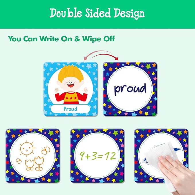Hebayy 72 PCS Emotions Matching Game, 36 Pairs Feelings Memory Matching Cards Emotional Learning Activities Calm Down Corner Supplies for Baby Toddler Pre-K Preschool Kindergarten Autism ADHD