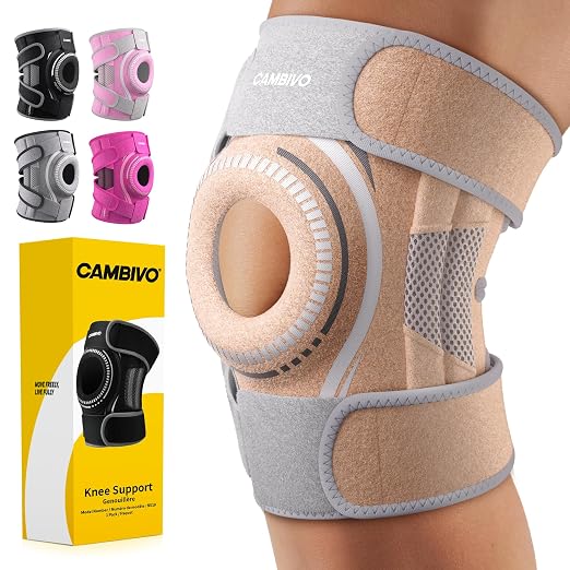 CAMBIVO ELITE Knee Brace with Side Stabilizers & Open Patella Gel Pad — Adjustable Support for Meniscus, Arthritis, ACL, MCL Recovery, Knee Support for Men and Women - Please Check Size Chart