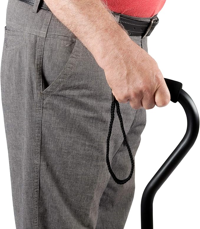 KMINA Heavy Duty Walking Cane, Adjustable Canes for Men and Women, Seniors with Foam Padded Offset Handle, Made in Europe