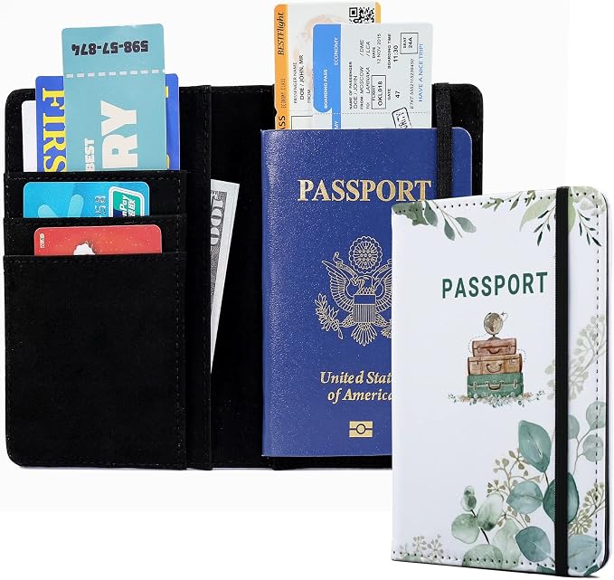 Passport Book Holder,Passport Wallet for Men Mr and Mrs Passport Holder for Women Passport Cover Passport Case for Couples Passport Books Holder Mother's Day (6x4)