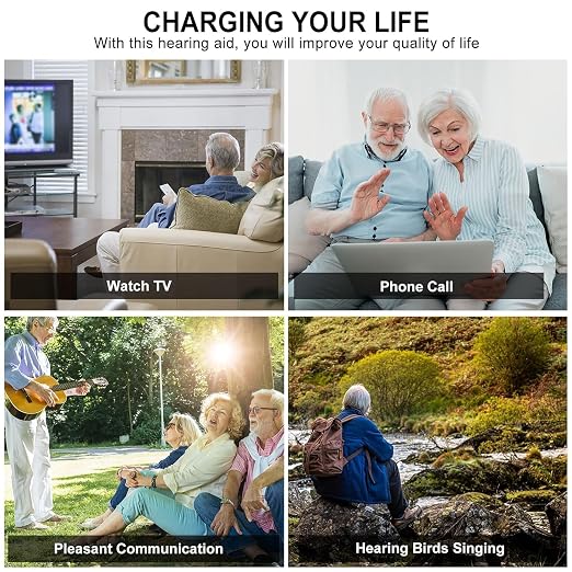 Not Amplifier True Hearing Aids for Seniors Invisible Rechargeable with Hearing Loss 11 Channel Noise Cancelling Small Discreet In Ear Easy to Use Comfort Fit