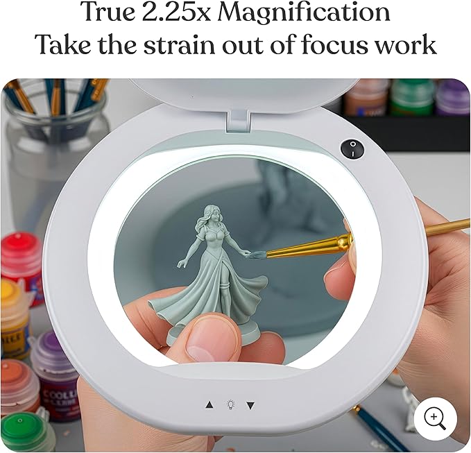 Brightech LightView Pro XL Magnifying Desk Lamp with Clamp, Adjustable Magnifying Glass with LED Light for Crafts, Reading, Close Work, Dimmable Light Magnifier with Wide Glass Lens