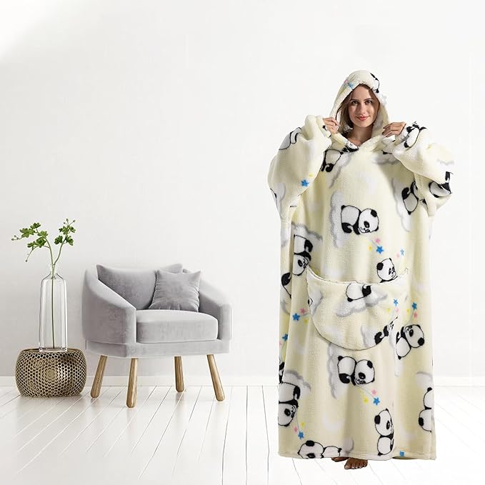 Blanket Hoodie, Long Hooded Blanket Sweatshirt as Birthday Gifts for Women Men, Long Wearable Blanket for Women Men.