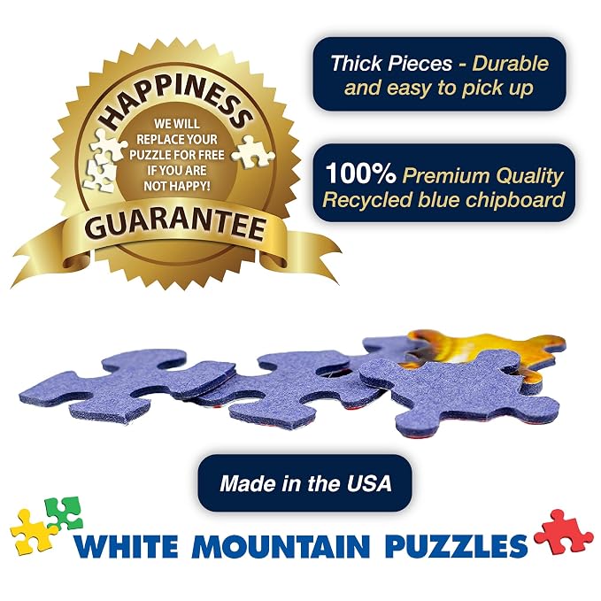 White Mountain 500 Piece Jigsaw Puzzle Nostalgic Retro Collage Puzzles with Large Pieces Gift for Adults and Seniors 18"x24" - Classic Games | Large Pieces, Gift for Adults and Seniors, 18"x24" in, Collage