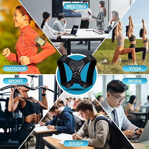 Posture Corrector for Men and Women, Adjustable Back Brace, Comfortable & Breathable Clavicle Straightener, Providing Pain Relief from Bad Posture, Waist, Neck, Back Pain (Large)