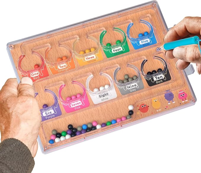Memory Game for Senior, Dementia Activities Alzheimers Products for Elderly | Wooden Handhold Easy Magnetic Color & Number Activities for Parkinson Patients, Memory Care Cognitive Puzzle Matching Board