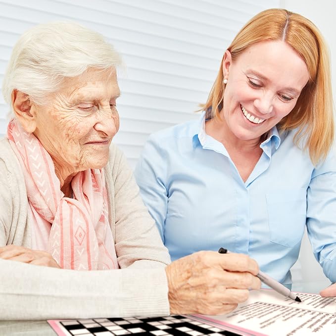 Keeping Busy Crossword Dementia Activities for Seniors | Alzheimer Products for Elderly Patients | Fun Memory Game Toy & Cognitive Brain Puzzle for Senior Citizens w/Memory Loss or Alzheimers