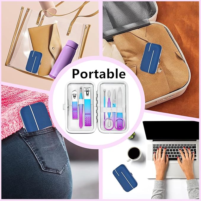 Manicure Set Nail Clipper Set Women Men Travel Manicure Kit Nail Clipper Kit Personal Care Tools with Case Manicure Pedicure Tools Grooming Kit Valentine's Day Gifts for Women Men Teens Family Friends