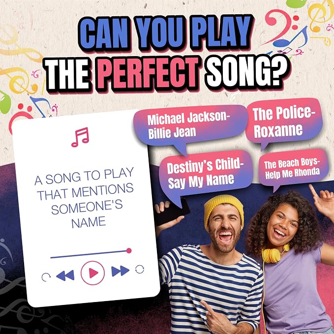Game That Song - Music Party Game for Adults & Families | Card Game for Game Night | Compete to Play the Best Song | 3-6 Players or Groups