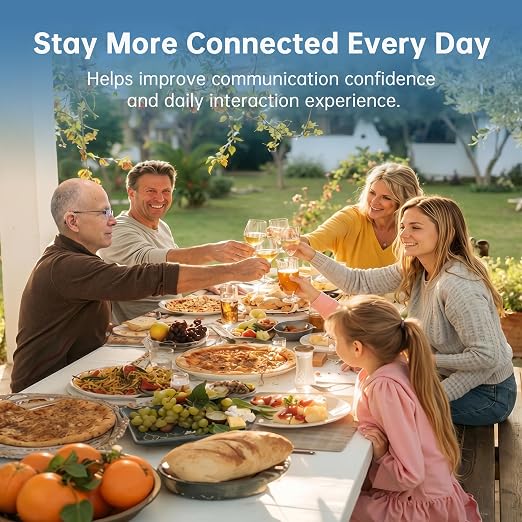OTC Hearing Aids for Seniors & Adults, Rechargeable Hearing Aid with AI Voice Enhancement, Noise Reduction & Feedback Control, Easy to Use for Clear Conversations, TV & Outdoor Listening