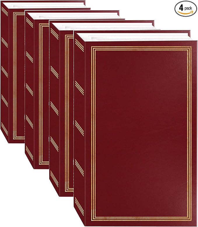 3-ring pocket BURGUNDY album for 504 photos - 4"X6",(Pack of 4)