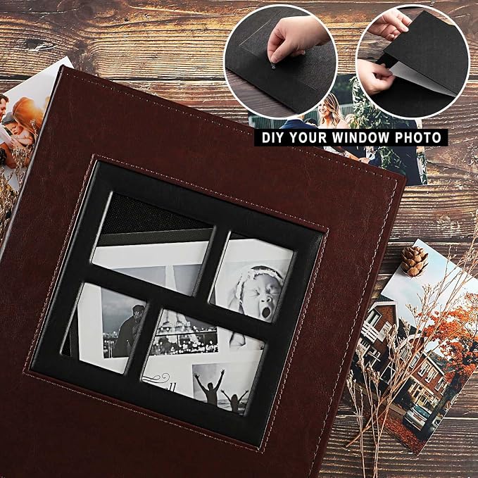 Ywlake Photo Album 4x6 1000 Pockets Photos, Extra Large Capacity Family Wedding Picture Albums Holds 1000 Horizontal and Vertical Photos Brown