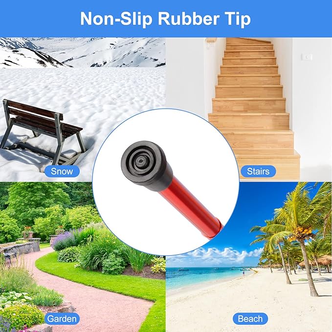 supregear Folding Cane, 5-Level Adjustable Height Walking Stick Lightweight Collapsible Portable Travel Cane with Wrist Strap and T Handle for Elderly Disabled Men Women