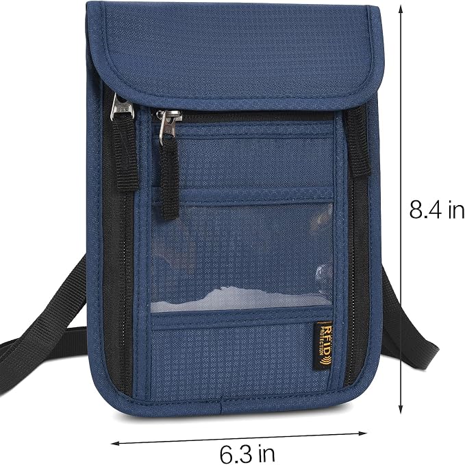 Neck Wallet Lightweight RFID Blocking Waterproof Travel Pouch Passport Wallets for Women Men