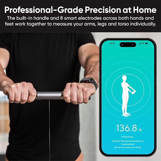 Wyze Smart Scale Ultra BodyScan with Handle – Wi-Fi & Bluetooth Body Composition Scale for Weight, BMI, Body Fat, Muscle Mass, and Segmental Measurement, 400 lbs, White