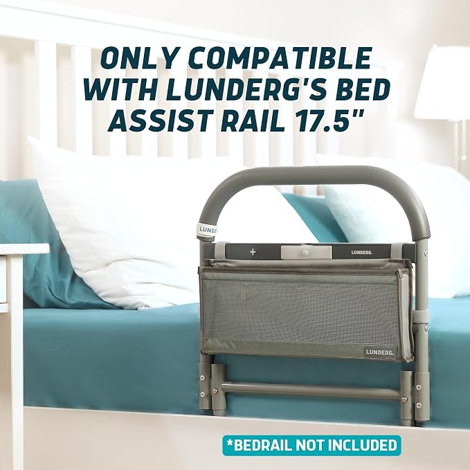 Lunderg Storage Bag for Large Bed Assist Rail - Replacement or Extra Bag | Lightweight & Perfect to Store Your Glasses, Remote, or Magazines