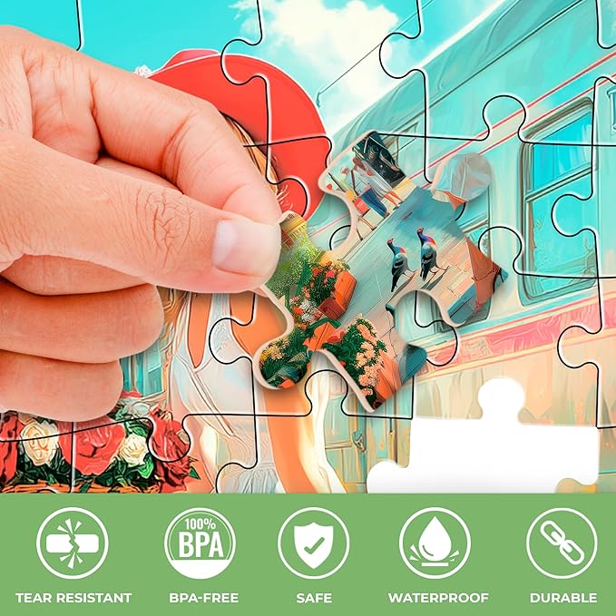 QUOKKA 63 Pieces Dementia Puzzles for Elderly - Large Piece Activities Products for Seniors - 3 Alzheimers Jigsaw Puzzle Games for Adults Riverside, Platform, Animals