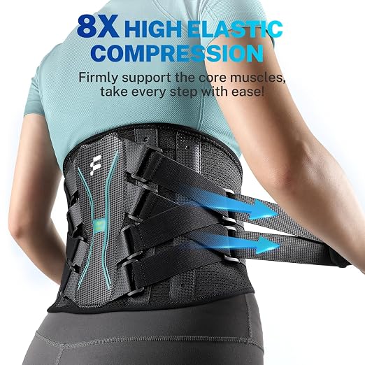 Back Brace for Women Men, Reinforced 3D Lumbar Support Pad, 4 Carbon Fiber Splints, Ultra-thin Air Mesh, Wear for Under Clothes, for Lower Back Pain Relief, Sciatica, Posture, Lifting, Size XXL