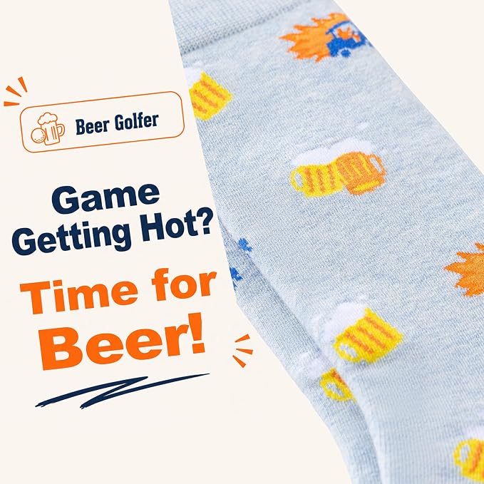Funny Golf Gifts Socks for Men, Golf Accessories, Size 8-13 Gift Box & Card | Golf gifts for men, soft breathable crew socks, funny gift idea for birthdays, holidays, coworkers, husbands, or golf lovers