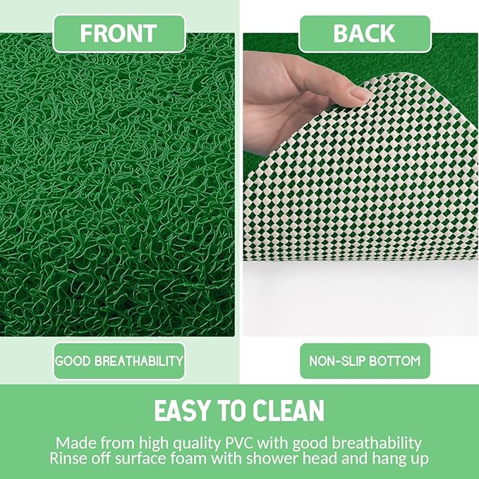 Non-Slip Bathtub Mat, Anti Slip Shower Mat, Fast Drying Bathtub Mats, Foot Scrubber Mat, Anti Slip Mat for Tub, Floor, Bathroom, Kitchen, Home, Hotel (Dark Green 32"×17")