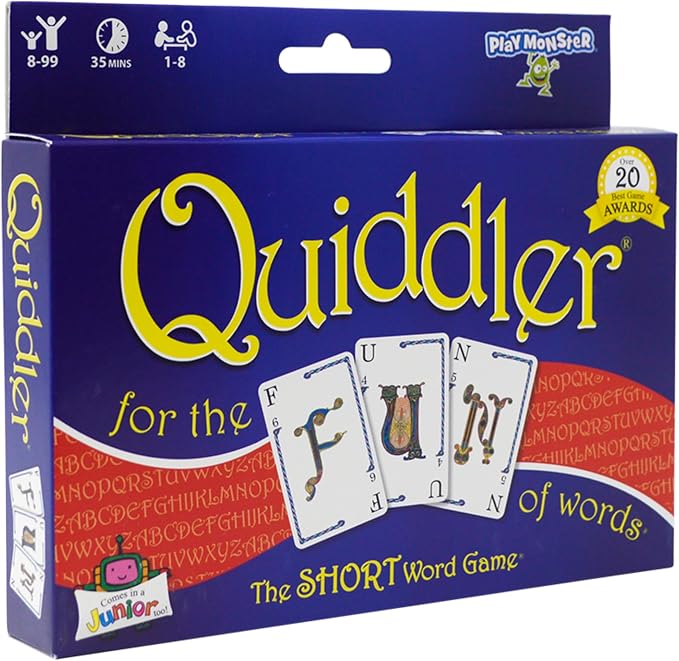 SET Enterprises Quiddler Word Game | Family Game Night, Travel Games, Screen-Free, Travel Game, Holiday Game, Playing Cards