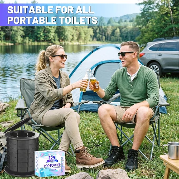 Poo Powder for Portable Toilet Gel Powder, Camping Toilet Gel | Pee Powder, Eco Toilet Gel for 650ml Urine/10g, Toilet Gel Powder for Outdoor Camping and Hiking