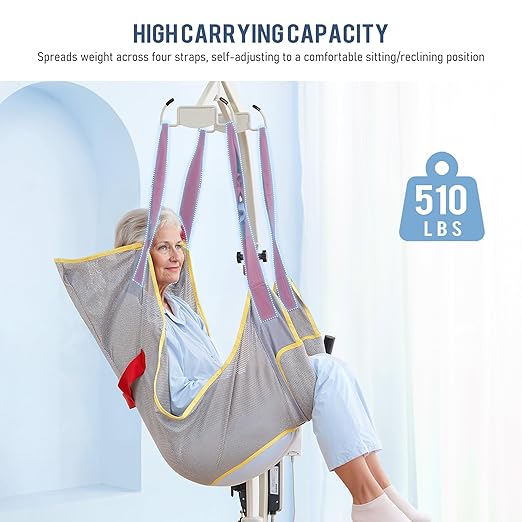 Careboda Patient Lift Sling with Opening-Transfer Sling for Commode, Professional Nursing Lift Sling for Home Use,Transfer Lift Sling for Elderly,Disabled,Bedridden, Breathable & Sturdy Fabric, 510lb