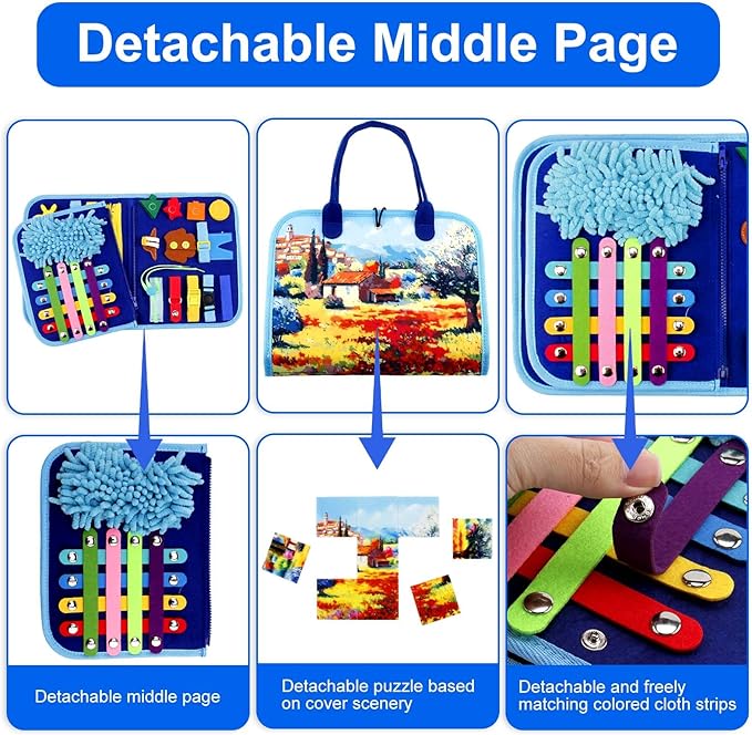 Fidget Blanket Dementia Activities for Seniors,Puzzle Games for Dementia, Alzheimers Products for Elderly, Fidget Sensory Toys for Alzheimers, Anxiety Relief Board Cognitive Matching Shape