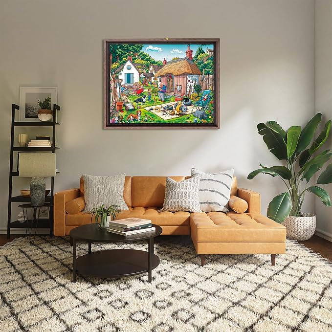 Puzzles for Adults 1000 Pieces, Warm Courtyard Jigsaw Puzzle with 1:1 HD Poster, Perfect Interlocking No Dust, Stress Relief Ideal Gift for Family Games