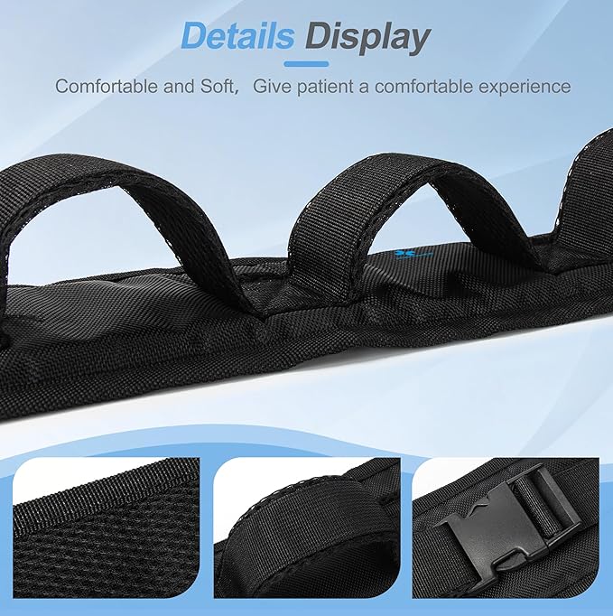 NIdreamCE Gait Belt Transfer Belts with Handles for Lifting Seniors, Safety Gate Belt with Quick Release Buckle Nursing Safety Patient Assist for Elderly, Disabled, Physical Therapy, Caregivers(Black)