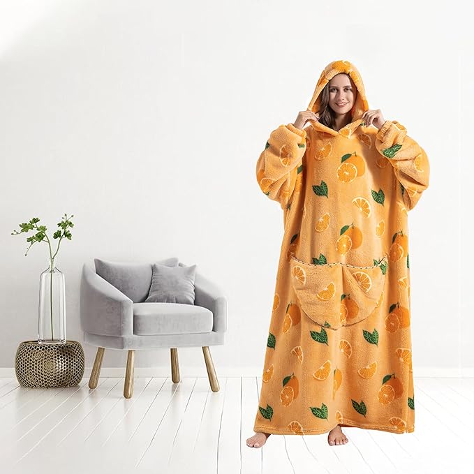 Blanket Hoodie, Long Hooded Blanket Sweatshirt as Birthday Gifts for Women Men, Long Wearable Blanket for Women Men.