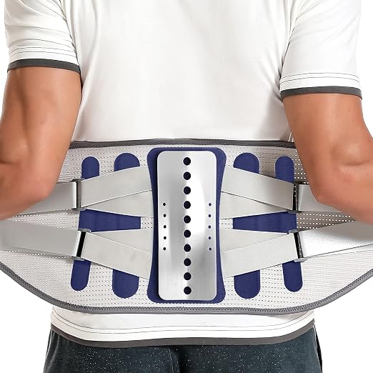 Back Brace for Lower Back Pain - Lumbar Support with Bionic Support System, Adjustable Belt for Men Women, Relieves Sciatica, Herniated Disc, Scoliosis, Posture Correction for Workout, Daily Use, Heavy Lifting(Blue,Medium)