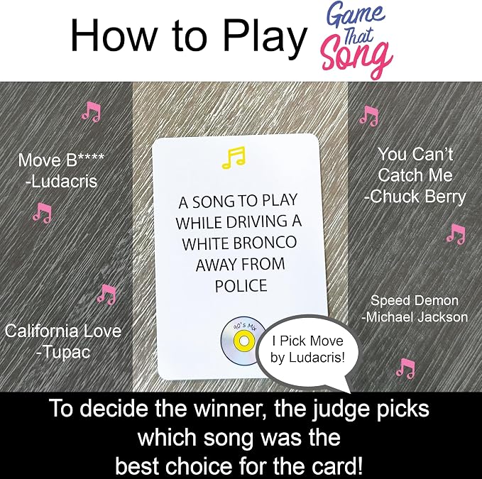 Game That Song 90's Mix Expansion - 50 New Cards - Music Card Game for Family, Adults, and Teens. Hilarious, Addictive, and Competitive Fun for Game Nights!