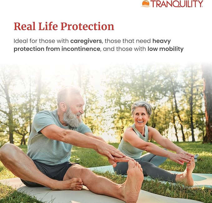 Tranquility SmartCore Adult Disposable Briefs, Incontinence Control with Breathable Kufguard Technology, Fastening Tabs & Wetness Indicator, Latex-Free, Adult Medium, 28oz Capacity, 12ct Bag