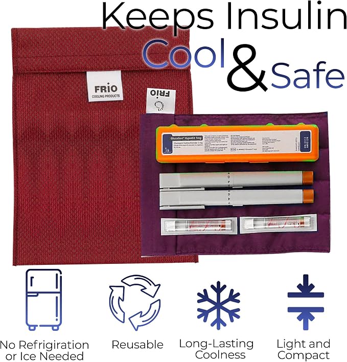 FRIO Cooling Wallet - Insulin & GLP-1 Cooler for 45+ Hours - Red - Large