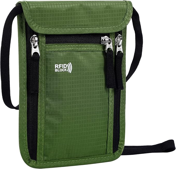 Travel Pouch Neck Wallet Family Passport Holder Organizer Case with RFID Blocking | Family Passport Holder