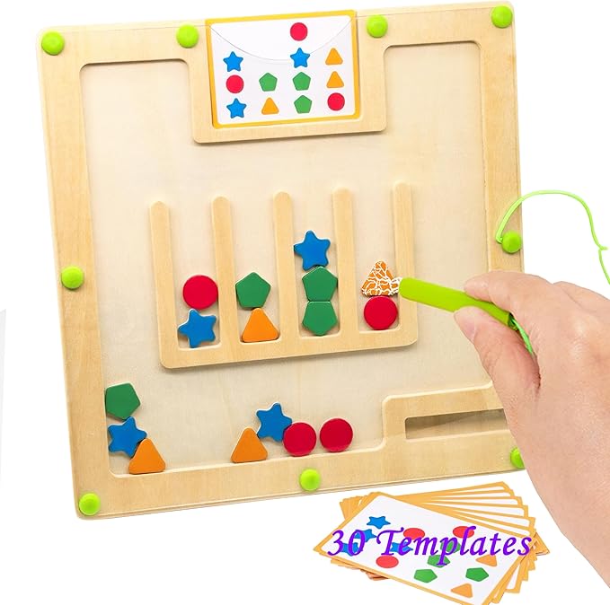 Magnetic Activities for Dementia Patients, Colorful Shape Matching Alzheimers Products for Elderly, Memory Care Activities for Seniors, Tile Cognitive Game Puzzles Fidget Board Gadgets Gifts