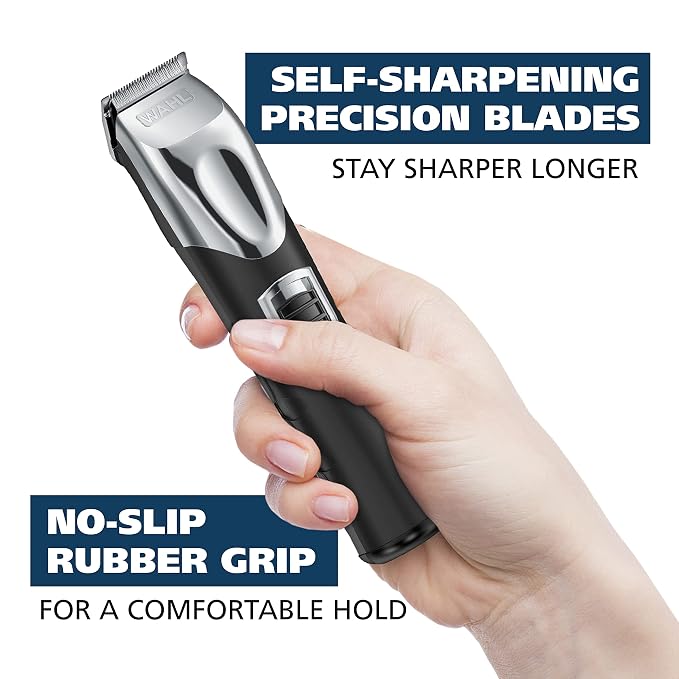 Wahl USA Rechargeable Lithium Ion All in One Beard Trimmer for Men | Hair Trimmer For Beard Grooming, Detailing Edges, Ear & Nose Hair Clean Ups, Multi-Attachment Head Trimmer – Model 9854-600B