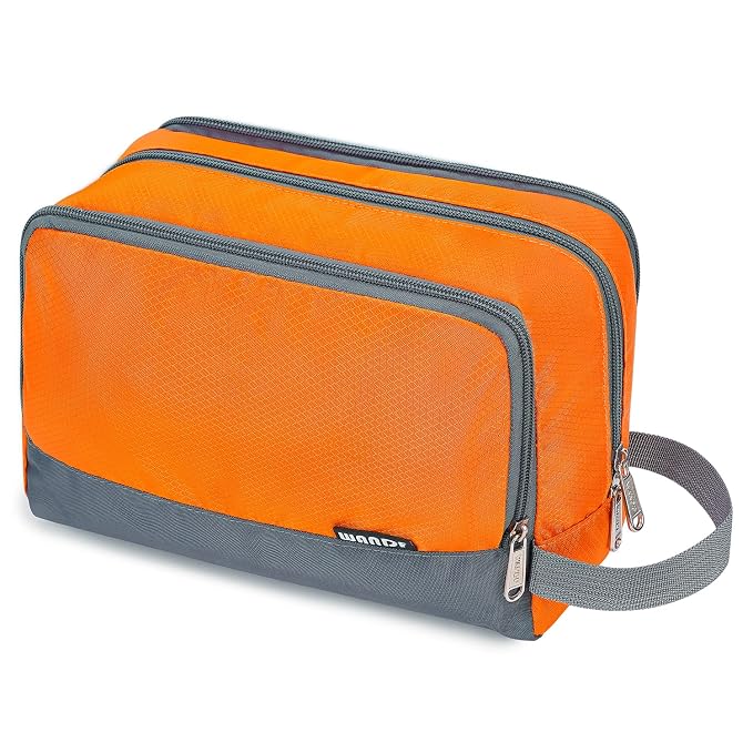 WANDF Travel Toiletry Bag for Men, Small Dopp Kit for Toiletries | Water-Resistant Fabric, Travel Bag for Toiletries, Compact Storage, Shaving Accessories, Weekend Trips