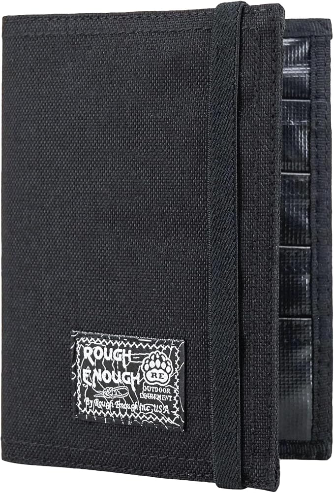 Rough Enough RFID Passport Holder, Travel Wallet for Family, Black | RFID blocking, Holds 4 passports & 3 Cards, Water-Resistant Cordura, Slim Compact Design, for Travel Documents Accessories