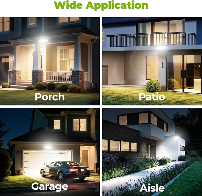 3 Modes 270° Solar Motion Sensor Outdoor Lights, 2 Pack | IP65 Waterproof LED Security Flood Light, with Remote Control, Solar Powered Outside Wall Light, for Garden Yard Garage Patio