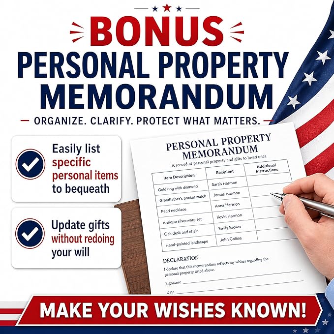 4-in-1 Estate Planning Kit – Last Will & Testament + Financial POA + Healthcare POA + Living Will – Attorney-Drafted Templates with Instructions