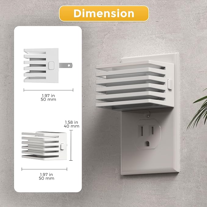 L LOHAS LED Modern Plug in Night Light with Dusk to Dawn Sensor, 2000K Amber Warm Night Lights Plug into Wall, Dimmable Night Light for Bedroom, Bathroom, Kids' Room (White, 2 Pack)