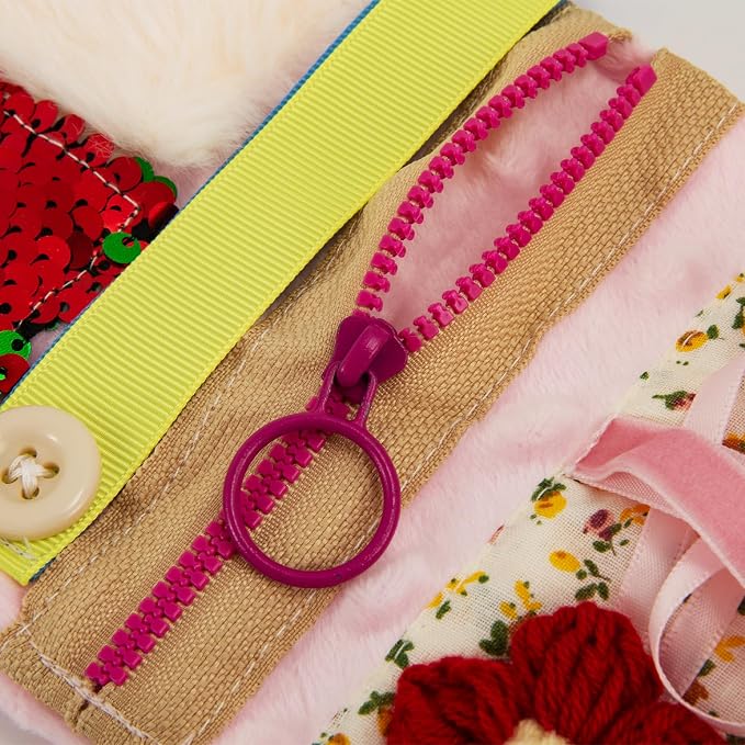 Fidget Blanket with Dementia, Dementia Activities for Seniors, Alzheimer's Products, Sensory Board with Buttons & Textures, Anxiety Relief Gifts for Elderly