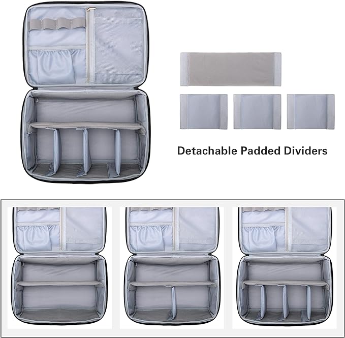 Trunab Medicine Storage Bag with Combination Lock, Pill Bottle Organizer | Lockable Travel Medication Carry Case for Medicine Box, Prescription, Vitamins, Supplements or Medical Supplies