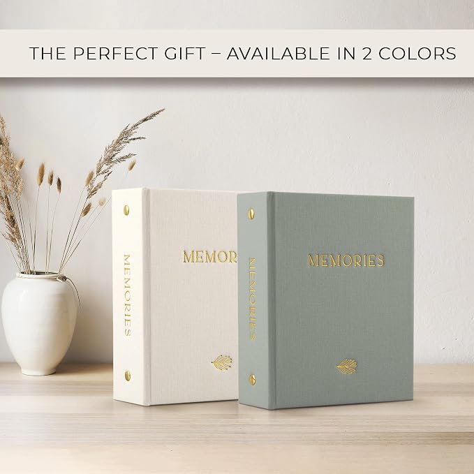 Beautiful Linen Photo Album For 4x6 Photos - Safely Holds Up To 100 Pictures of Unique Memories - The Perfect Large Photo Book To Store All Pictures of Treasured Family, Baby or Wedding Moments