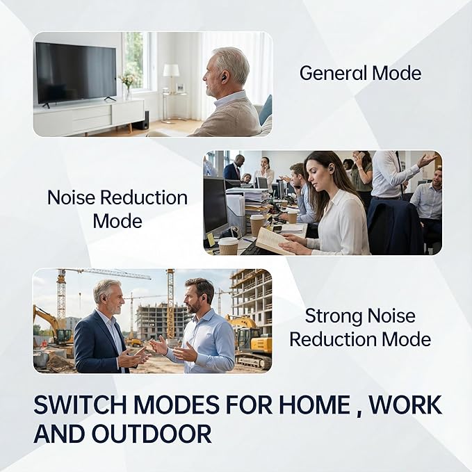 Hearing Aids for Seniors, Hearing Amplifiers with App Control, Rechargeable Hearing Aids for Adults, 16 Channel, Noise Reduction, OTC Hearing Aids for Mild to Moderate Hearing Loss