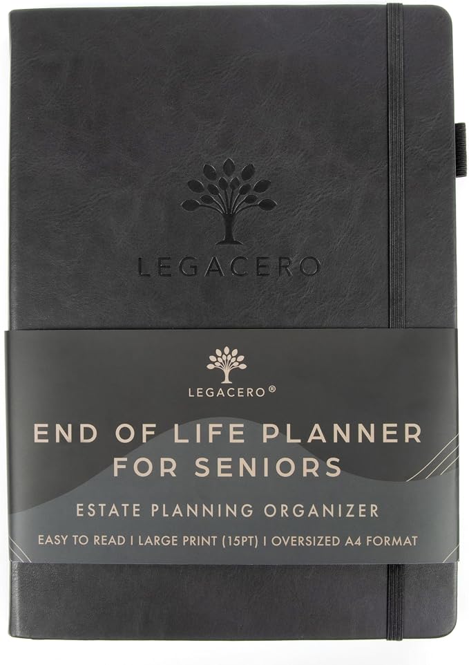 End of Life Planner for Seniors - Guided Estate Planning Organizer for Next of Kin. Large What To Do When I’m Gone Book and Important Document Organizer to Share with Your Executor (Black)