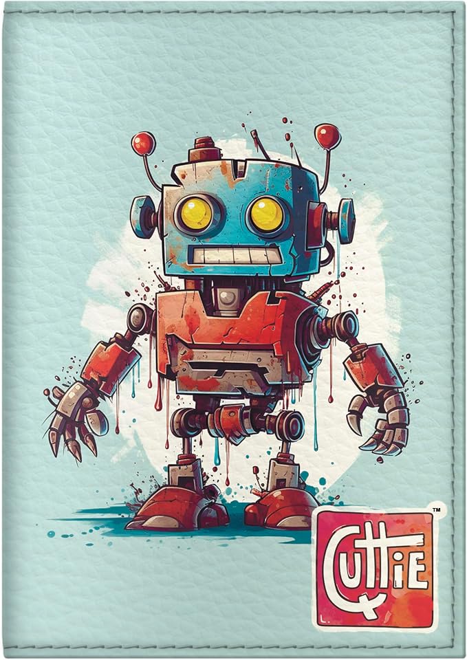 Passport Cover for Kids, Women and Men, Cute Travel Passport Holder (Robot)